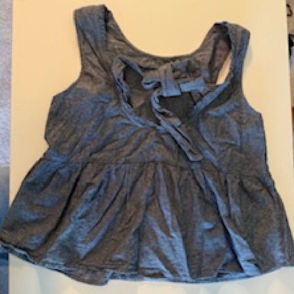 Women's Altar'd State Cropped Tank Top Blouse with Tie Bow Back - Picture 2 of 8